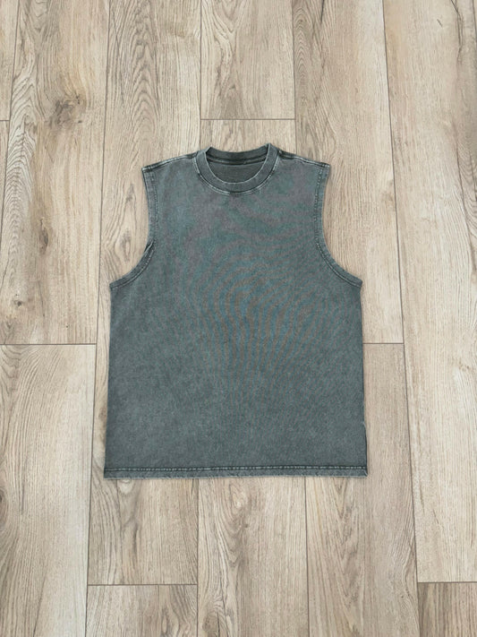 Faded Green Cut Off T-Shirt - Kore Clothing