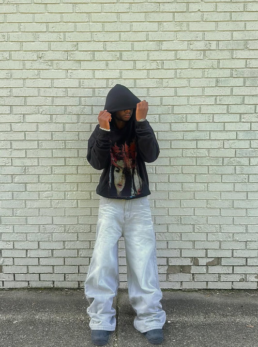 Faded Light Gray Baggy Jeans