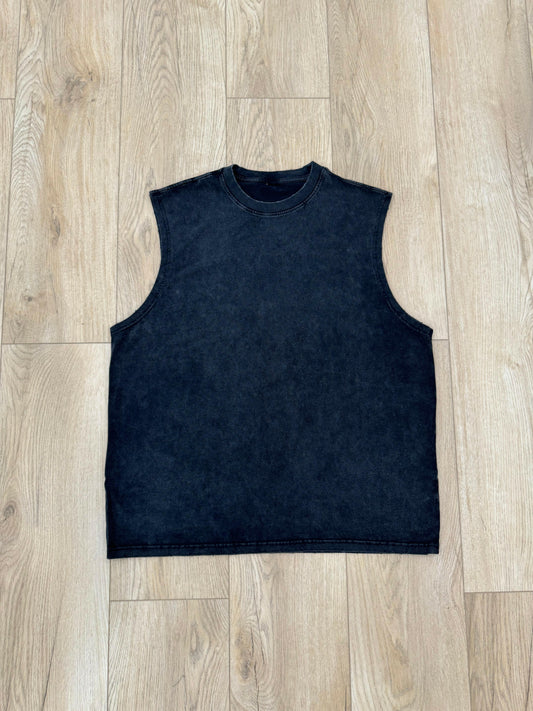 Faded Black Cut Off T-Shirt - Kore Clothing