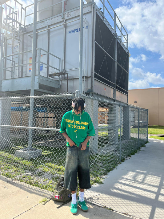 Navy Desert Wash Baggy Long Jorts - Kore Clothing