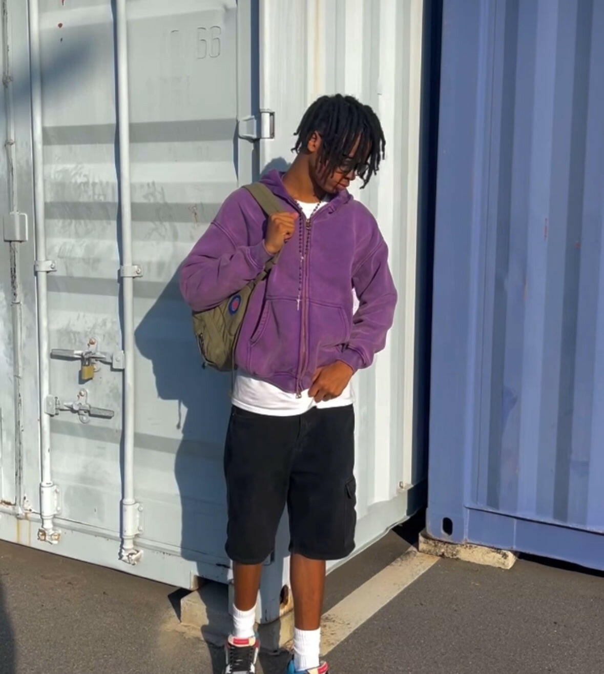 Faded Purple Double Zip Up Hoodie - Kore Clothing