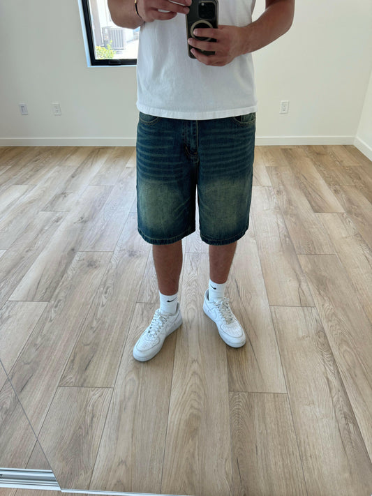 Faded Navy Baggy Jorts - Kore Clothing