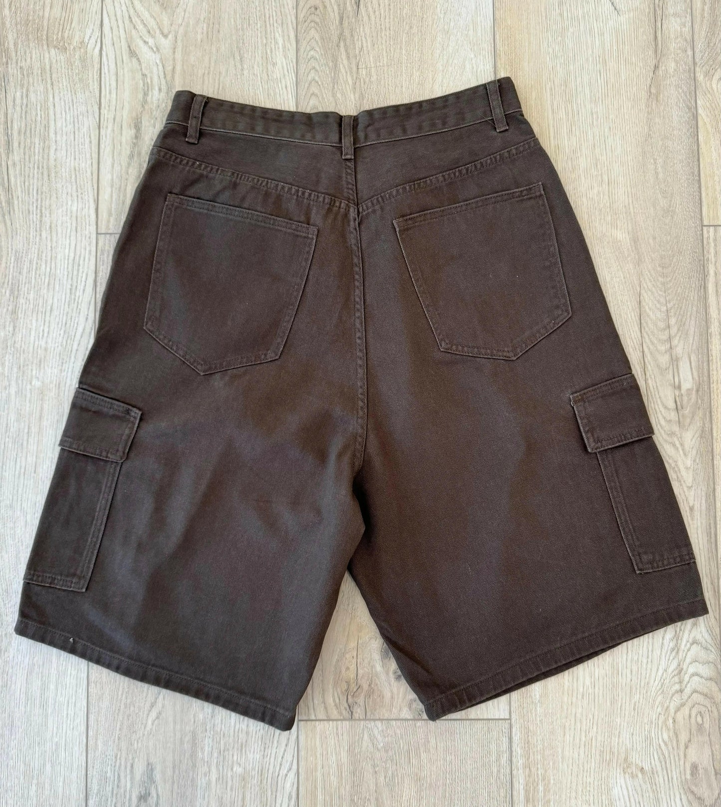 Chocolate Brown Baggy Long Cargo Jorts Kore Clothing