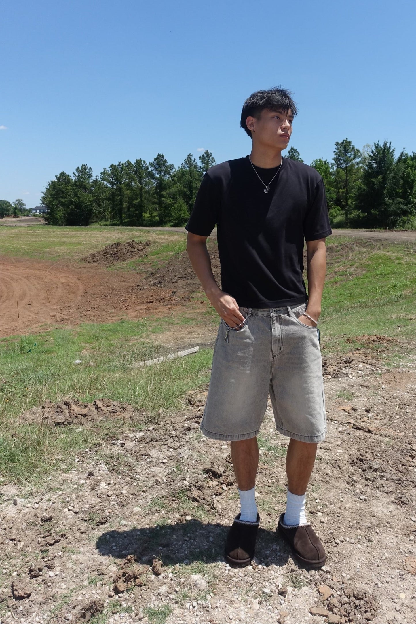 Faded Light Gray Baggy Jorts
