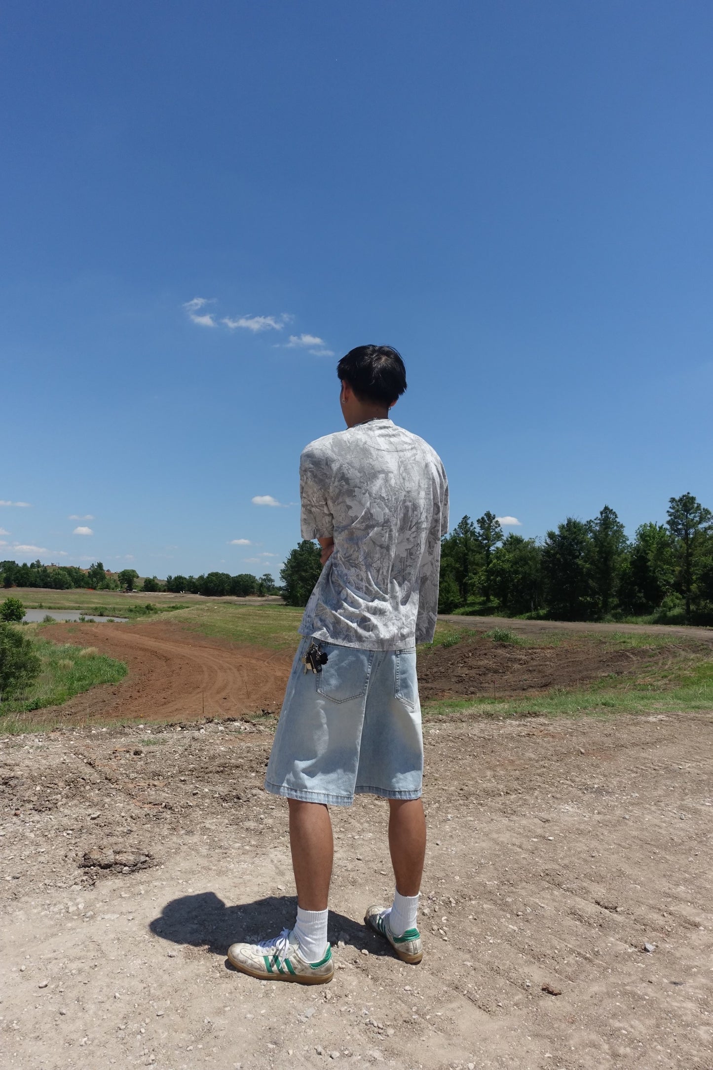 Faded Light Blue Baggy Jorts