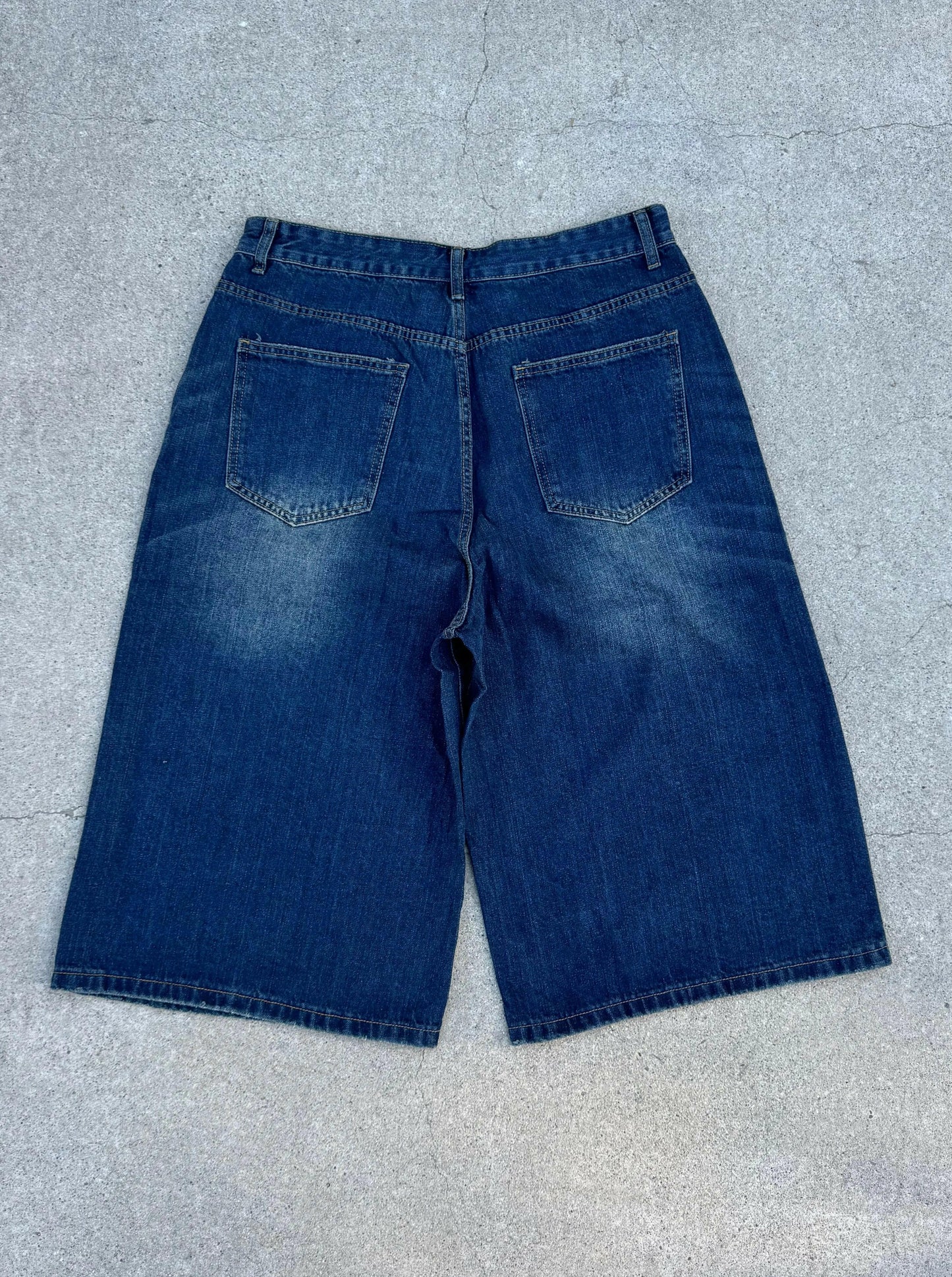 Faded Blue Baggy Jorts (Long Version) Kore Clothing