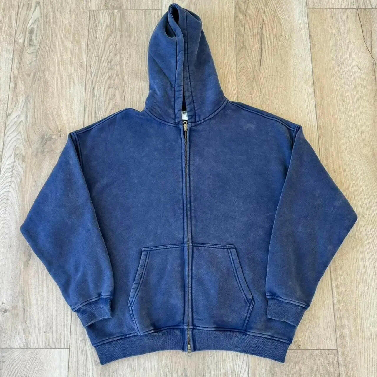 Faded Navy Double Zip Up Kore Clothing