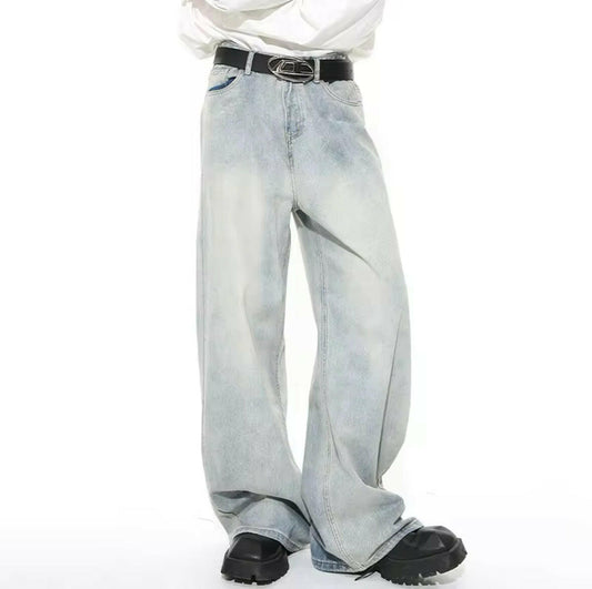 Light Blue Wash Baggy Jeans - Kore Clothing