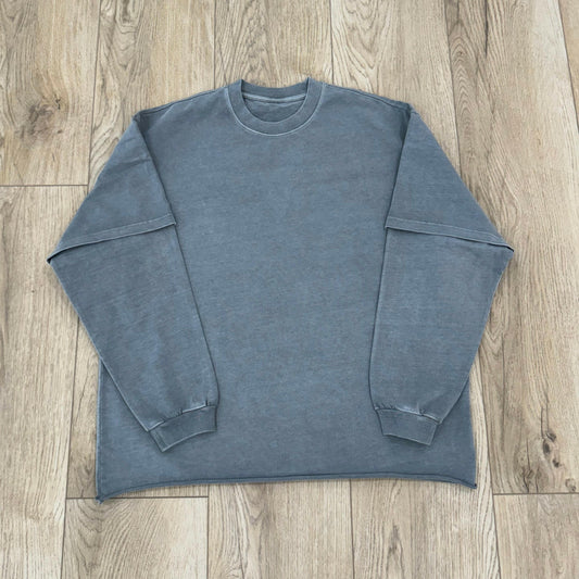 Heather Gray Double Layered Long Sleeve Shirt - Kore Clothing