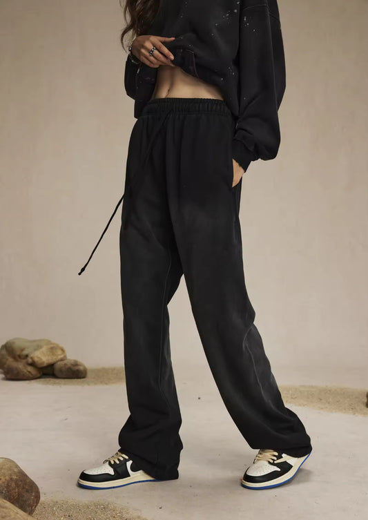 Black Washed Sweatpants - Kore Clothing