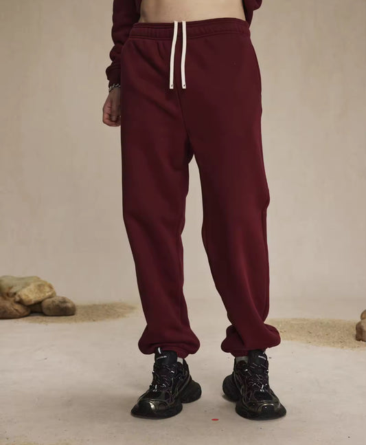 Burgundy Cuffed Sweatpants - Kore Clothing