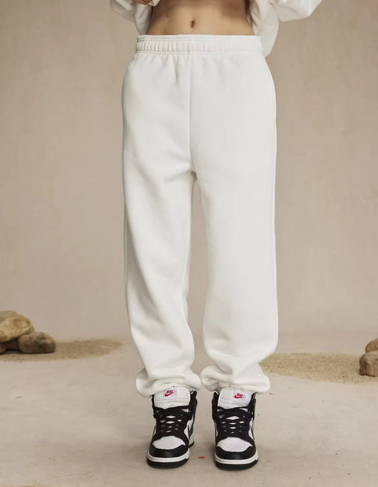 White Cuffed Sweatpants - Kore Clothing