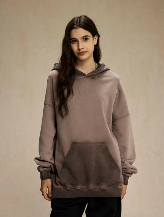 Brown Reverse Wash Hoodie