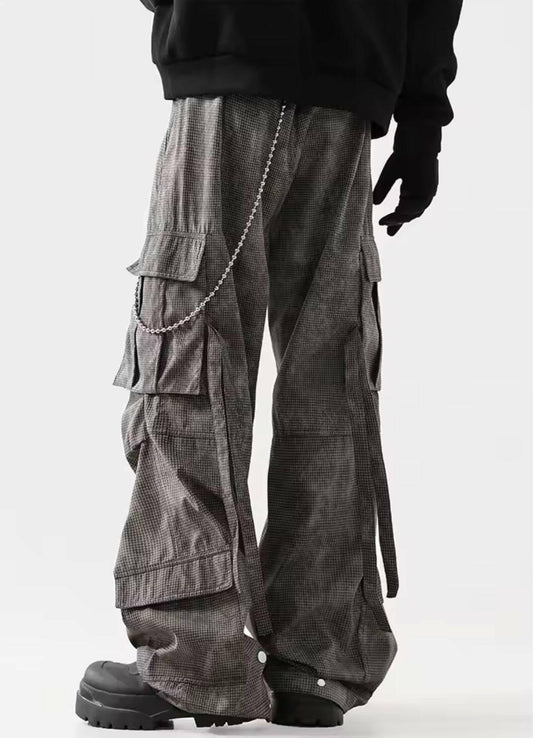 Charcoal Textured Cargo Pants