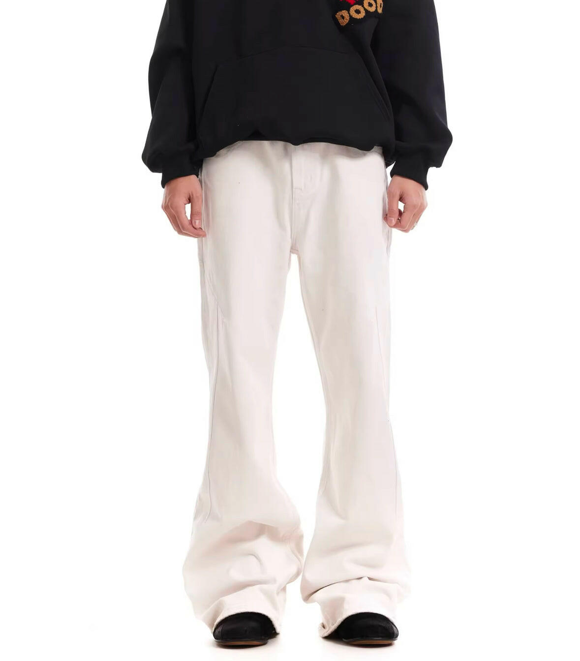 White Flare Baggy Jeans