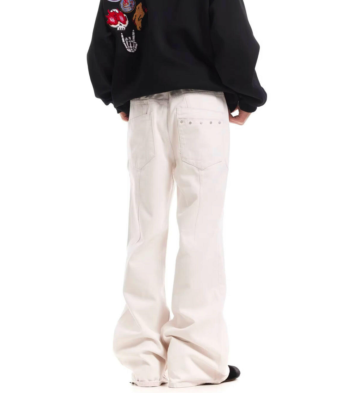 White Flare Baggy Jeans