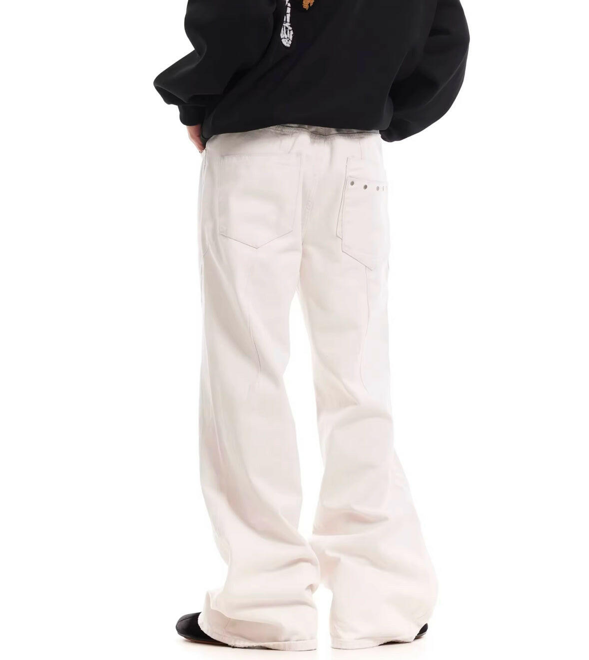 White Flare Baggy Jeans