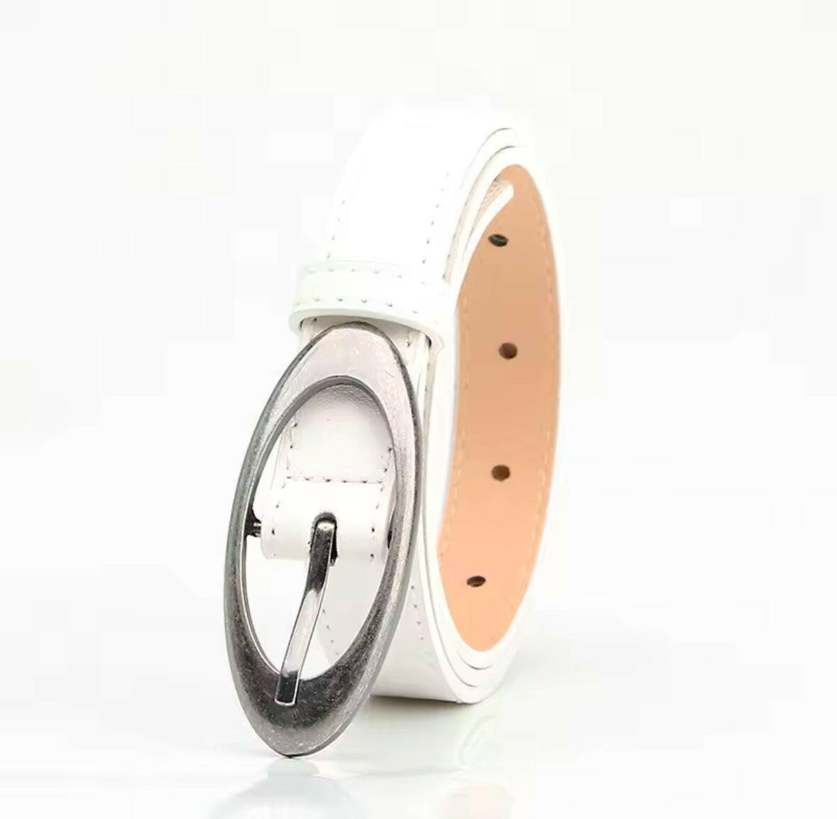 White Oval Belt