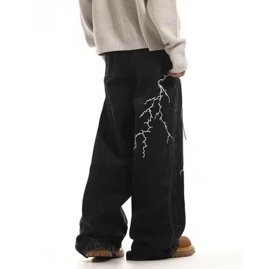 Black Lightning Baggy Jeans