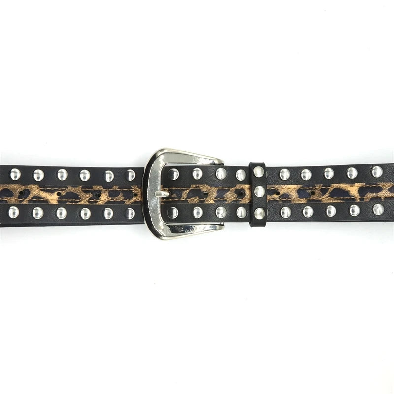 Rivet Leopard Belt