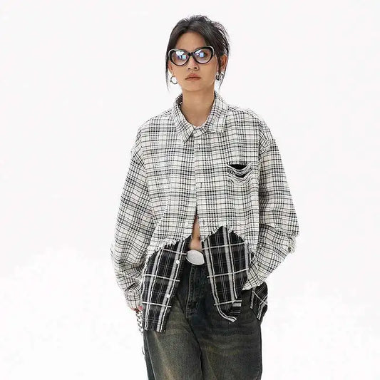 Black & White Patchwork Flannel