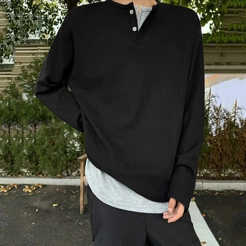 Double Layered V-Neck Long Sleeve