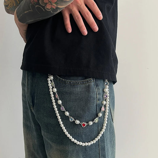 Pearl and Diamond Wallet Chain