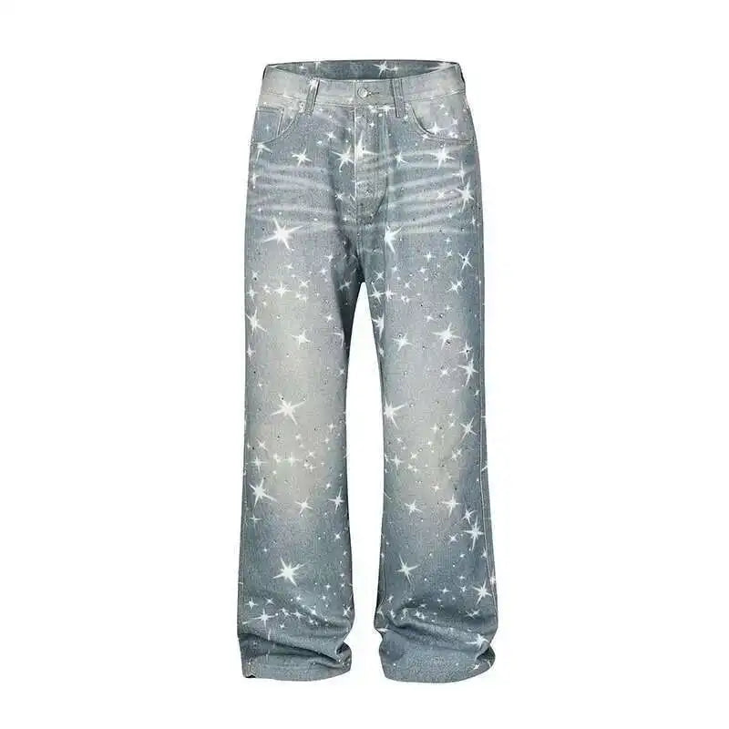 Star & Rhinestone Baggy Jeans