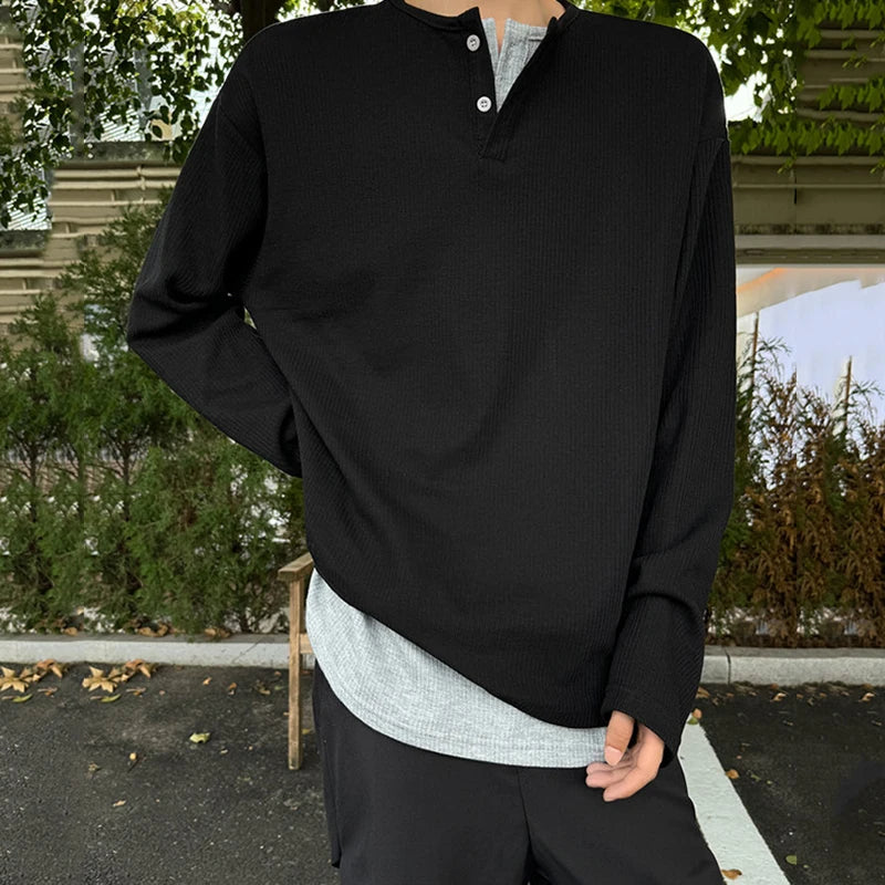 Double Layered V-Neck Long Sleeve