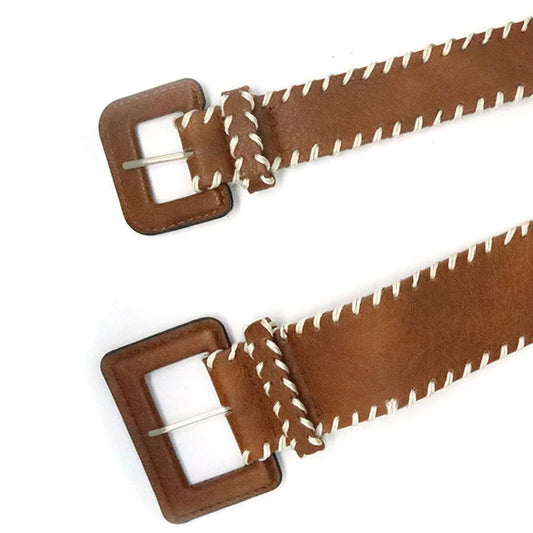 Brown Handmade Stitched Belt