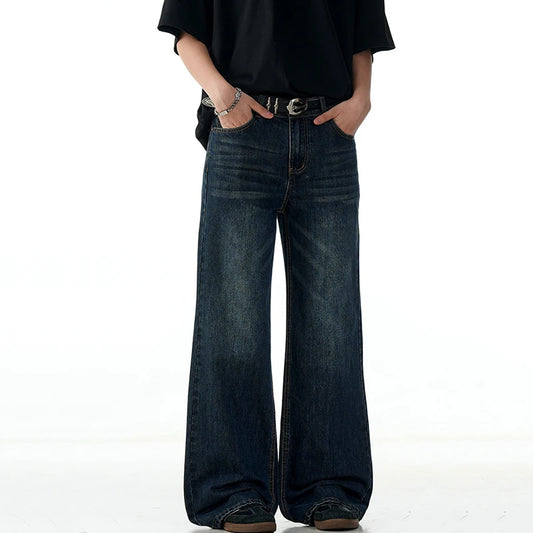 Dark Indigo Rinse Wash Baggy Jeans