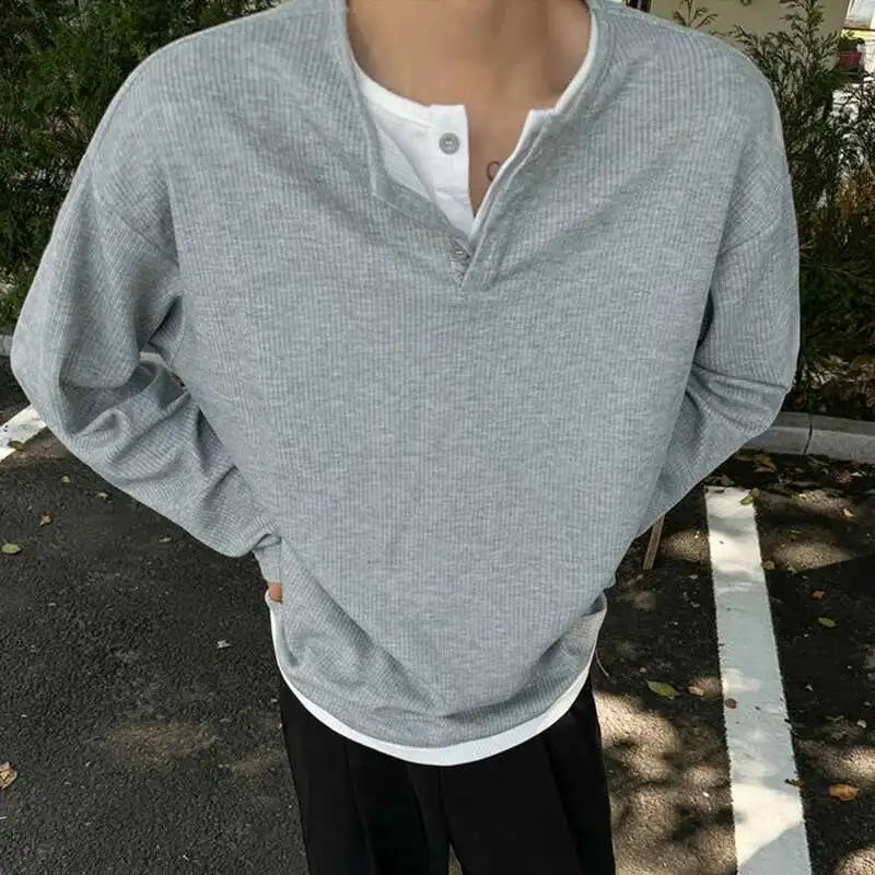 Double Layered V-Neck Long Sleeve