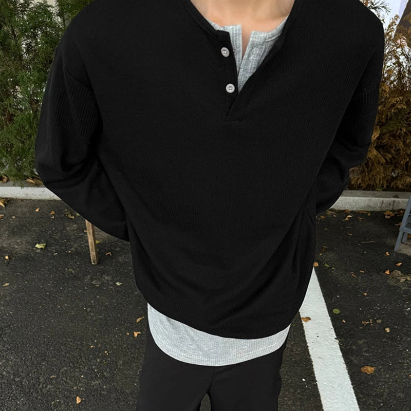 Double Layered V-Neck Long Sleeve
