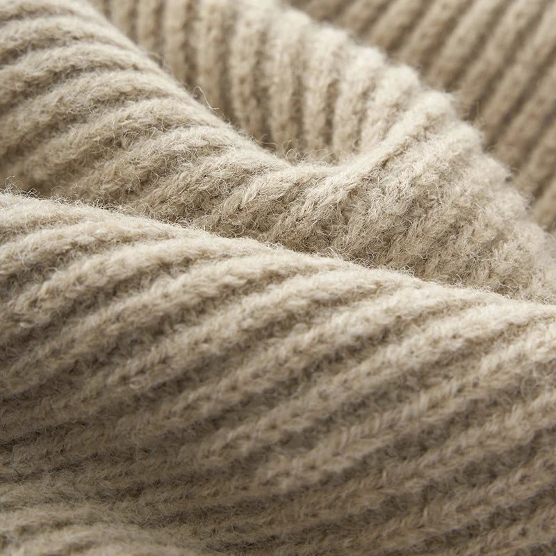 Quarter Zip Ribbed Turtleneck Sweater