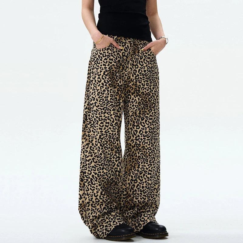 Leopard Baggy Jeans