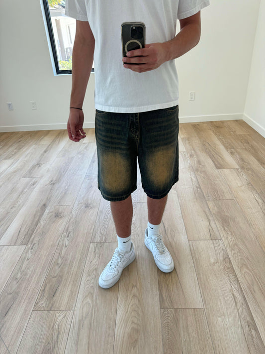 Navy Desert Wash Baggy Jorts - Kore Clothing