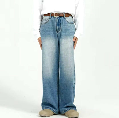 Faded Blue Wide Leg Jeans