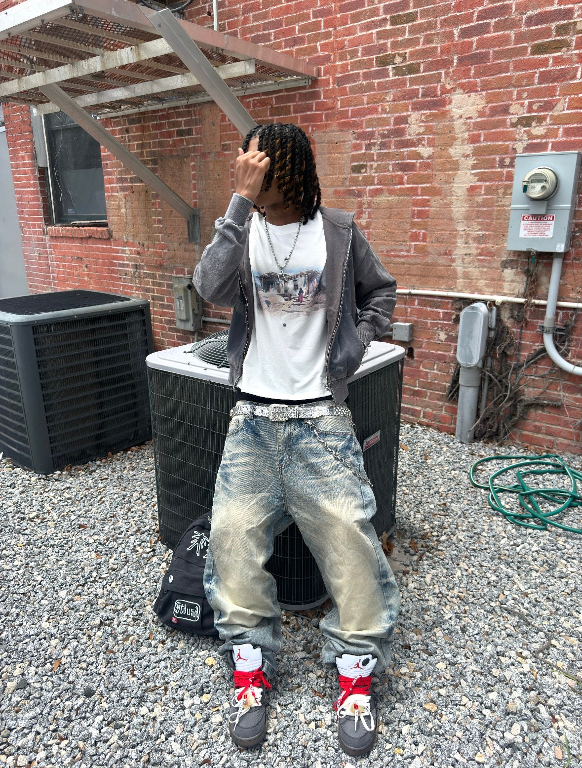 Vintage Sand Washed Baggy Jeans