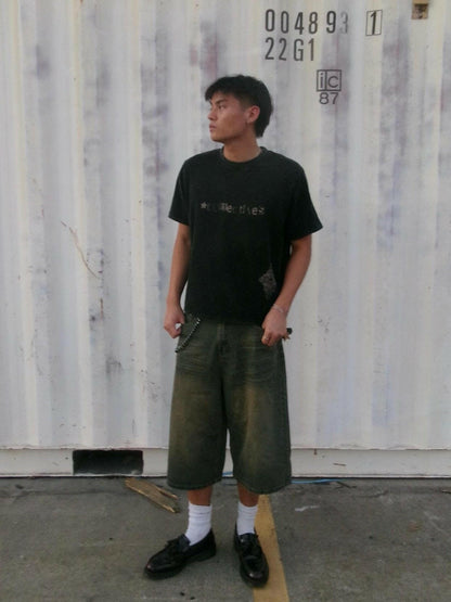 Light Green Desert Wash Baggy Long Jorts - Kore Clothing
