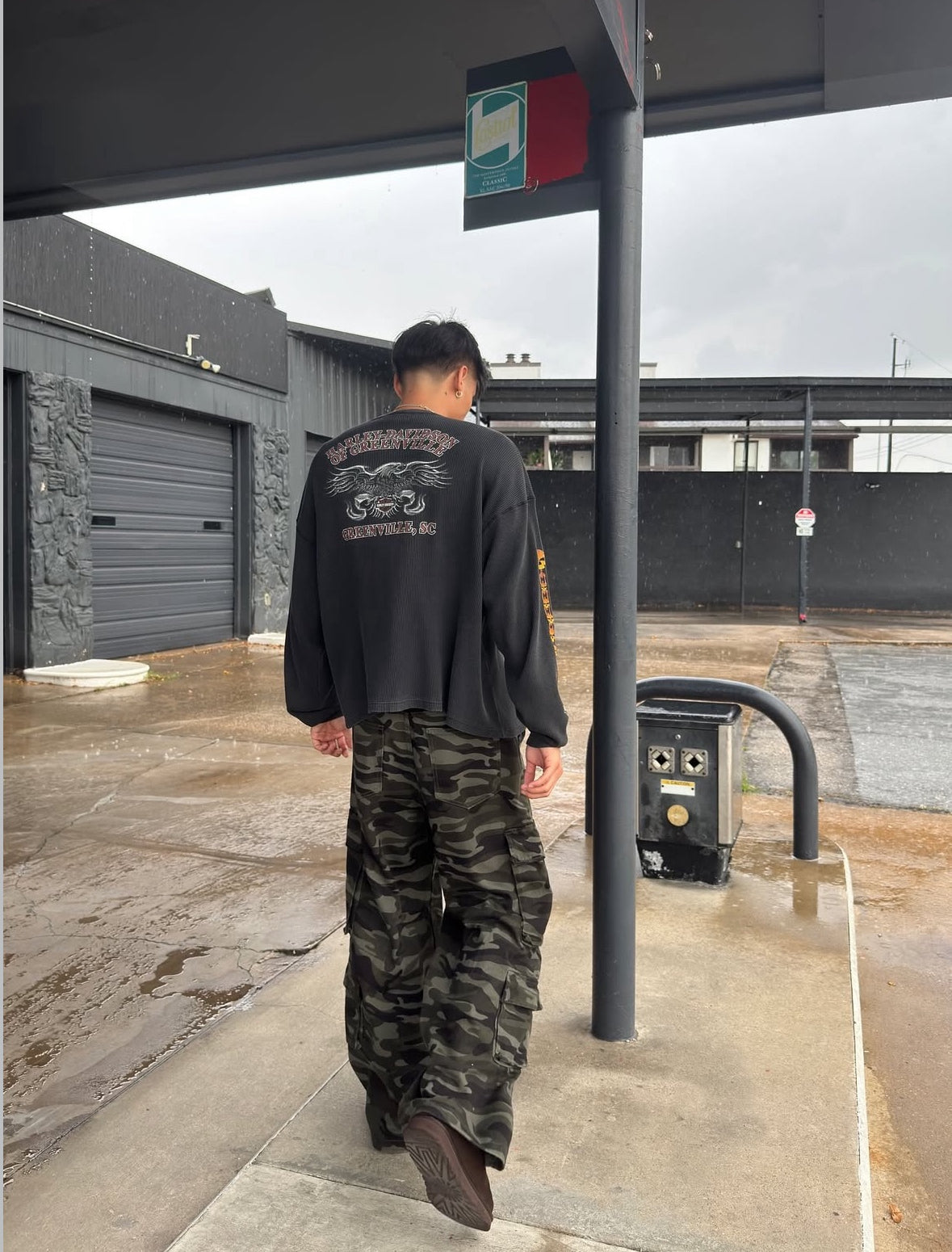 Dark Camo Baggy Cargo Pants