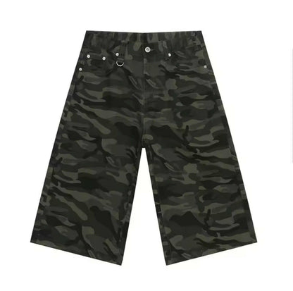 Camo Baggy Long Cargo Jorts - Kore Clothing