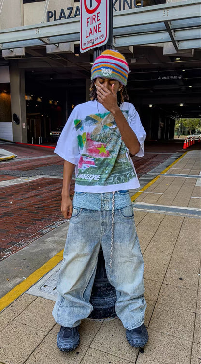 Double Waisted Baggy Jeans