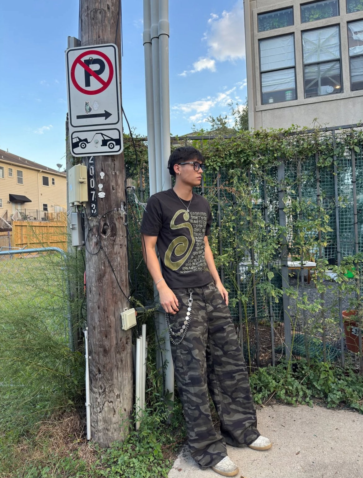 Dark Camo Baggy Jeans