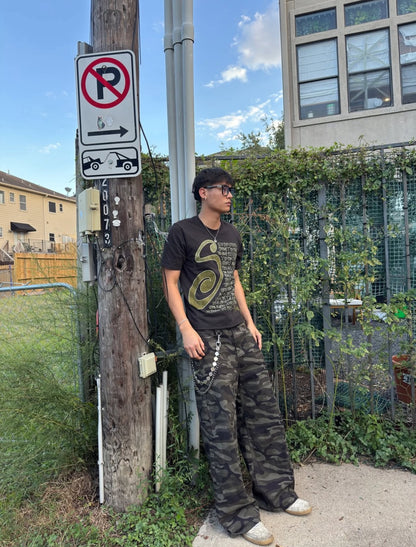 Dark Camo Baggy Jeans