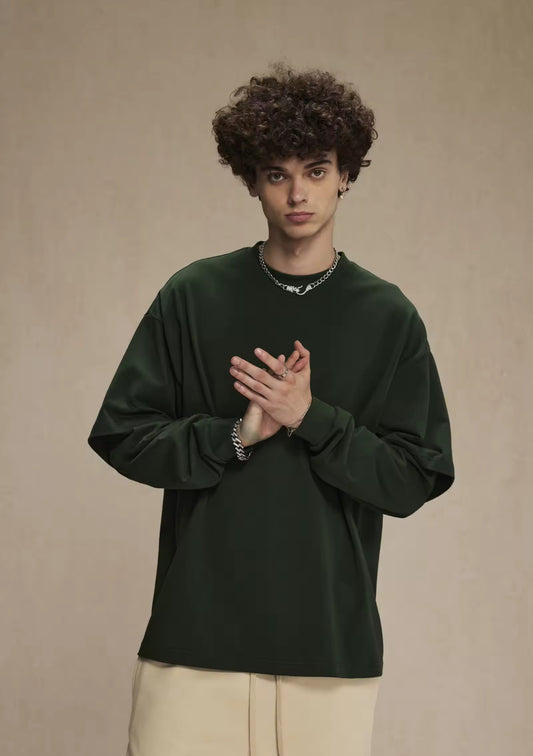 Army Green Double Layered Long Sleeve Shirt - Kore Clothing