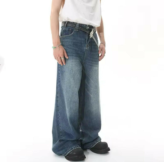 Faded Navy Blue Baggy Jeans