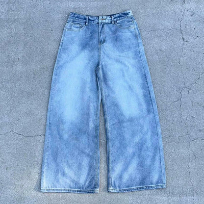 Light Blue Wash Baggy Jeans - Kore Clothing