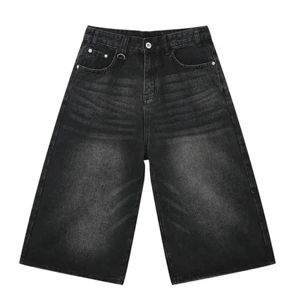 Faded Black Baggy Jorts (Long Version) Kore Clothing