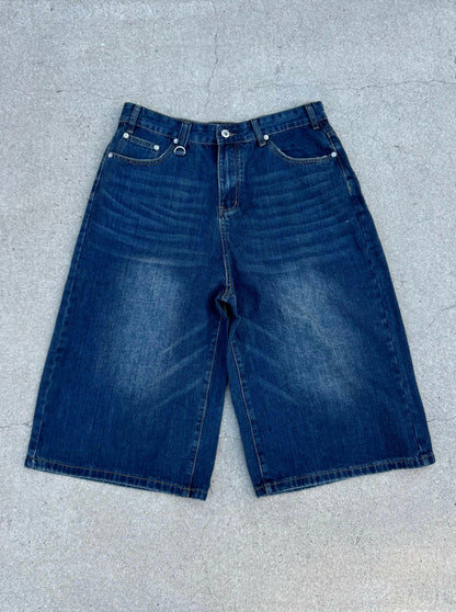 Faded Blue Baggy Jorts (Long Version) Kore Clothing
