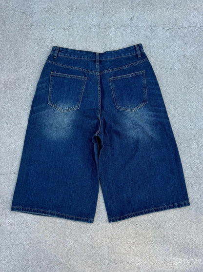 Faded Blue Baggy Jorts (Long Version) Kore Clothing